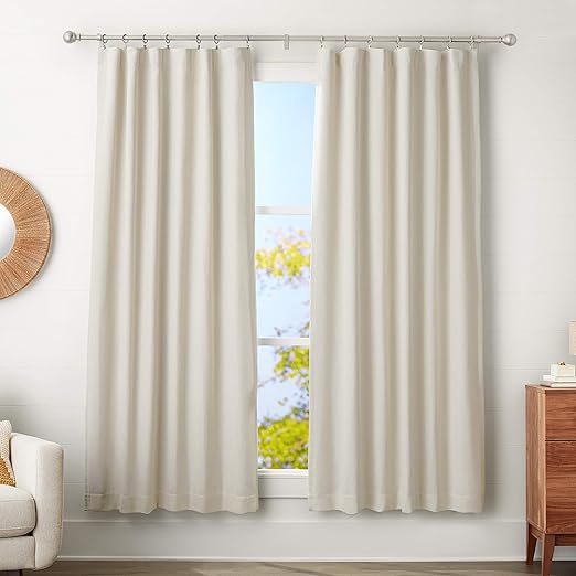 Amazon Com Amazonbasics 1 Inch Ball Finial Curtain Rod With 14