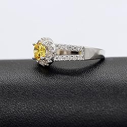 Uloveido Women's Platinun Plated Round Cut Yellow