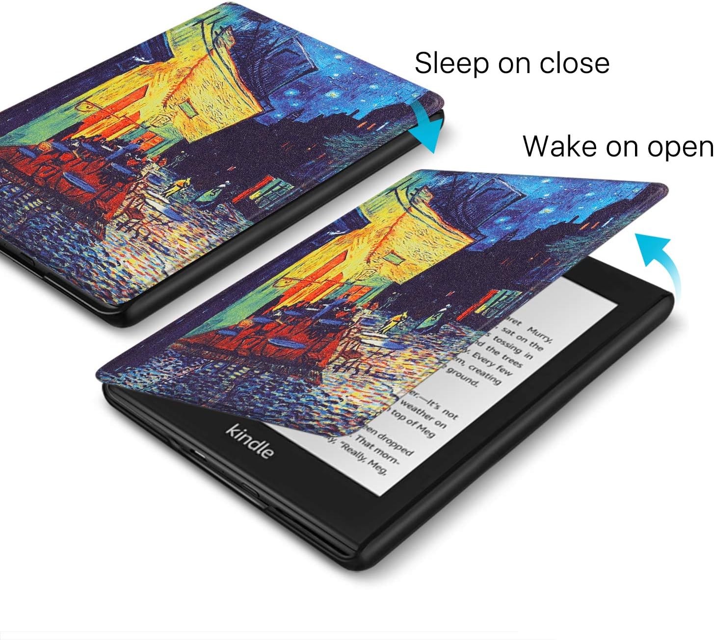 TNP Case for Kindle Paperwhite 10th Gen / 10 Generation 2018 Release - Slim Light Smart Cover Sleeve with Auto Sleep Wake Compatible with Amazon Kindle Paperwhite 2019 2020 Version (Cafe At Night) - Image 5