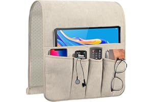 WETRBWEH Couch Organizer Remote Control Holder Armchair Caddy, Anti Slip Corduroy Tv Remote Holder Couch Caddy with 5 Pockets