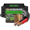 GEARit 14/2 Speaker Wire (20 Feet) 14 Gauge (Copper Clad Aluminum) - Outdoor Direct Burial in Ground/in Wall / CL3 CL2 Rated / 2 Conductors - CCA, Black 20ft