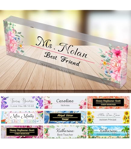 Plaques de nom de bureau personnalisées en plexiglas - Élégantes et durables