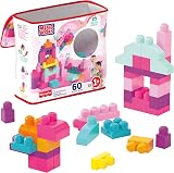 Mega Bloks Big Building Bag 60 Blocks 9 Colors Pink Ages 1+