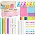 Janlaugh 38 Pcs Aesthetic College School Supplies with Pen Case Sticky Notes Gel Pens Highlighters Correction Tapes Back to School Stationery Kit(Neon Color,Vibrant)