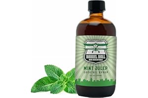 Barrel Roll Bar Essentials Cocktail Mixers - Mint Julep Cocktail Mix - All-Natural Mint Julep Drink Mix - USA Handcrafted Cocktail Syrups - Small Batch Cocktail Bitters with Real Cane Sugar - 8 Ounce