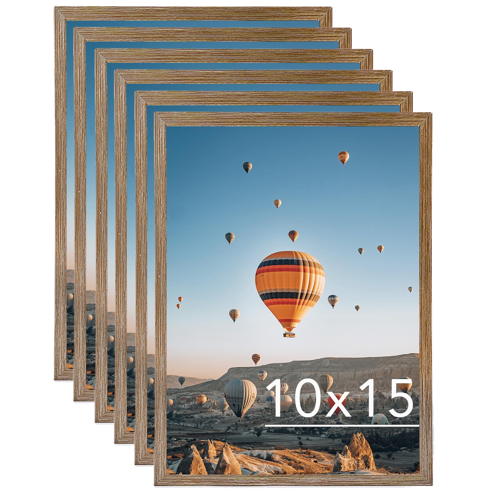 JCJMY 10x15 Rustic Brown Picture Frame Set of
