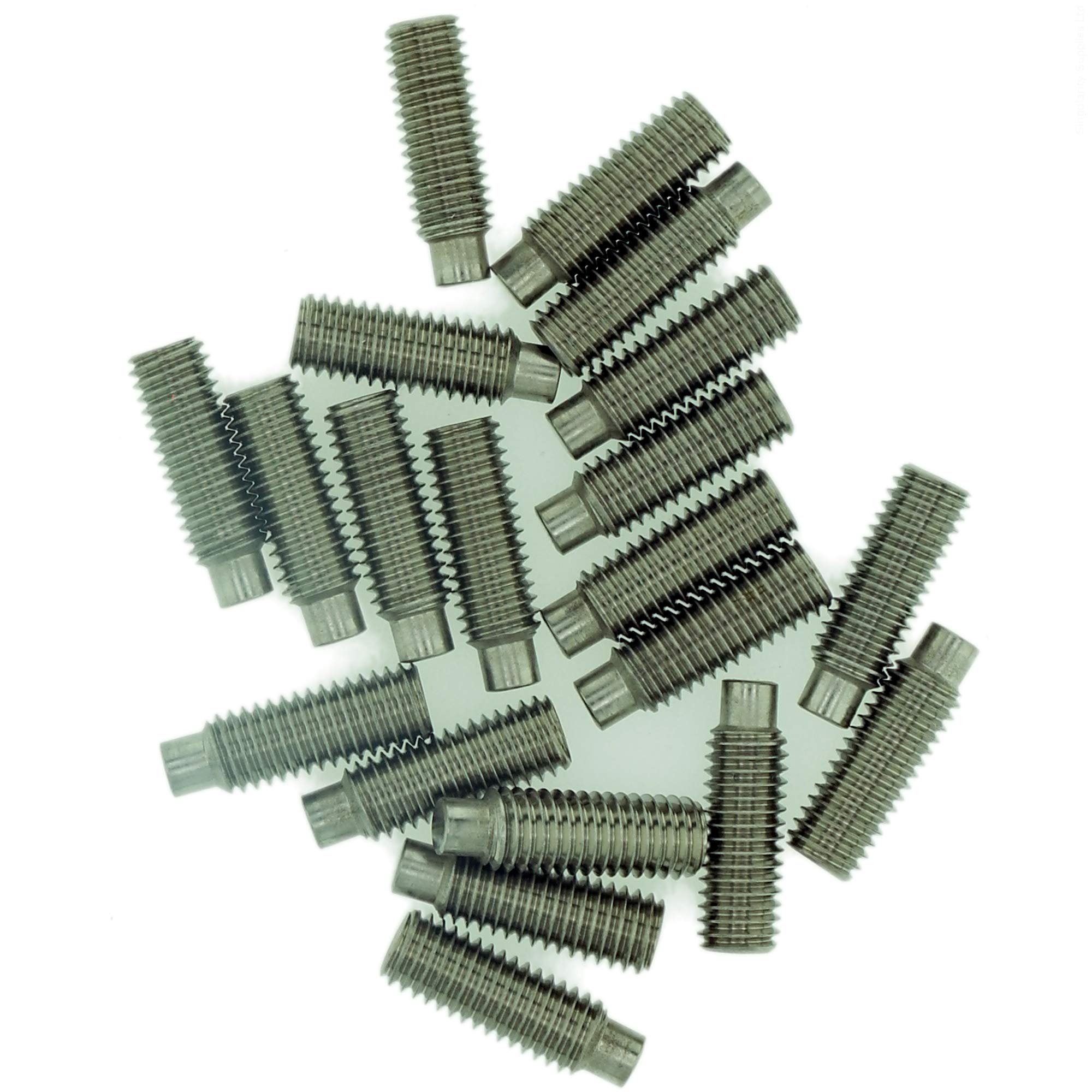 M3 (3mm x 25mm) Hex Socket Grub Screw (Dog Point) - Stainless Steel (A2) (Pack of 20)