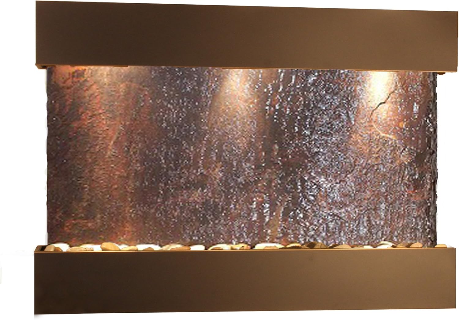 Reflection Creek Water Feature with Blackened Copper Trim and Square Edges (Natural Multi-Color Slate): Home & Kitchen