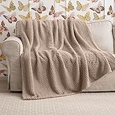 Light Brown 300GSM XL Throw Super Soft Blanket for Couch Sofa Bed Cozy Blankets for Women Girls Cute Fleece Fluffy Blanket for Fall Aesthetic Home Decor,50x70