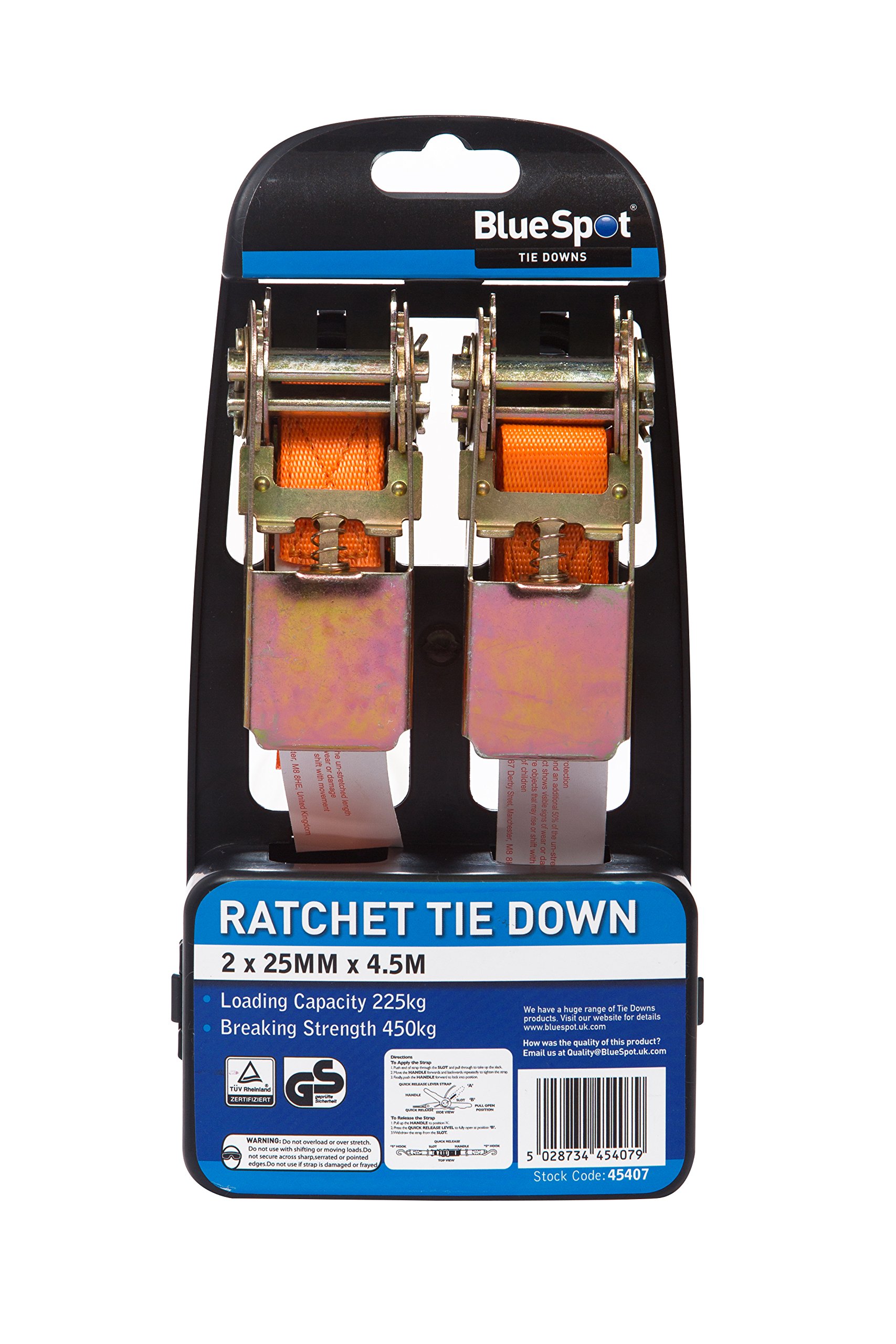BlueSpot Tools B/S45407 Tie-Downs, Set of 2