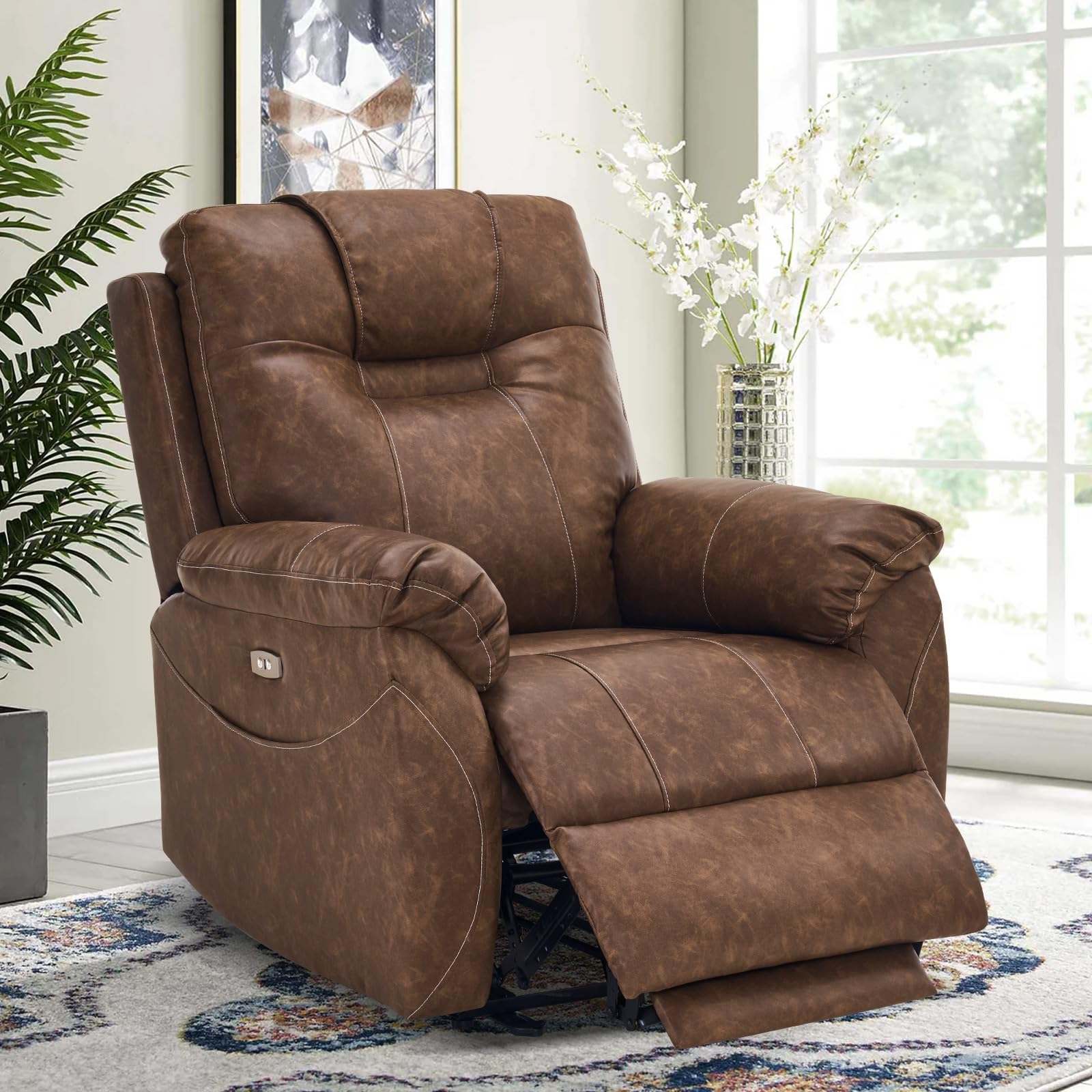 Photo 1 of ****SIMILAR ITHEM****
RIHEREFY Power Recliner Chair, Wall Hugger Recliner with Massage and Heat, PU Leather Recliner Chair with 2 Side Pockets & USB Ports for Living Room