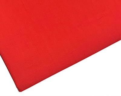 M & J Plain Red Fabric 44 112cm Wide Polycotton 65/35 95GSM 2m