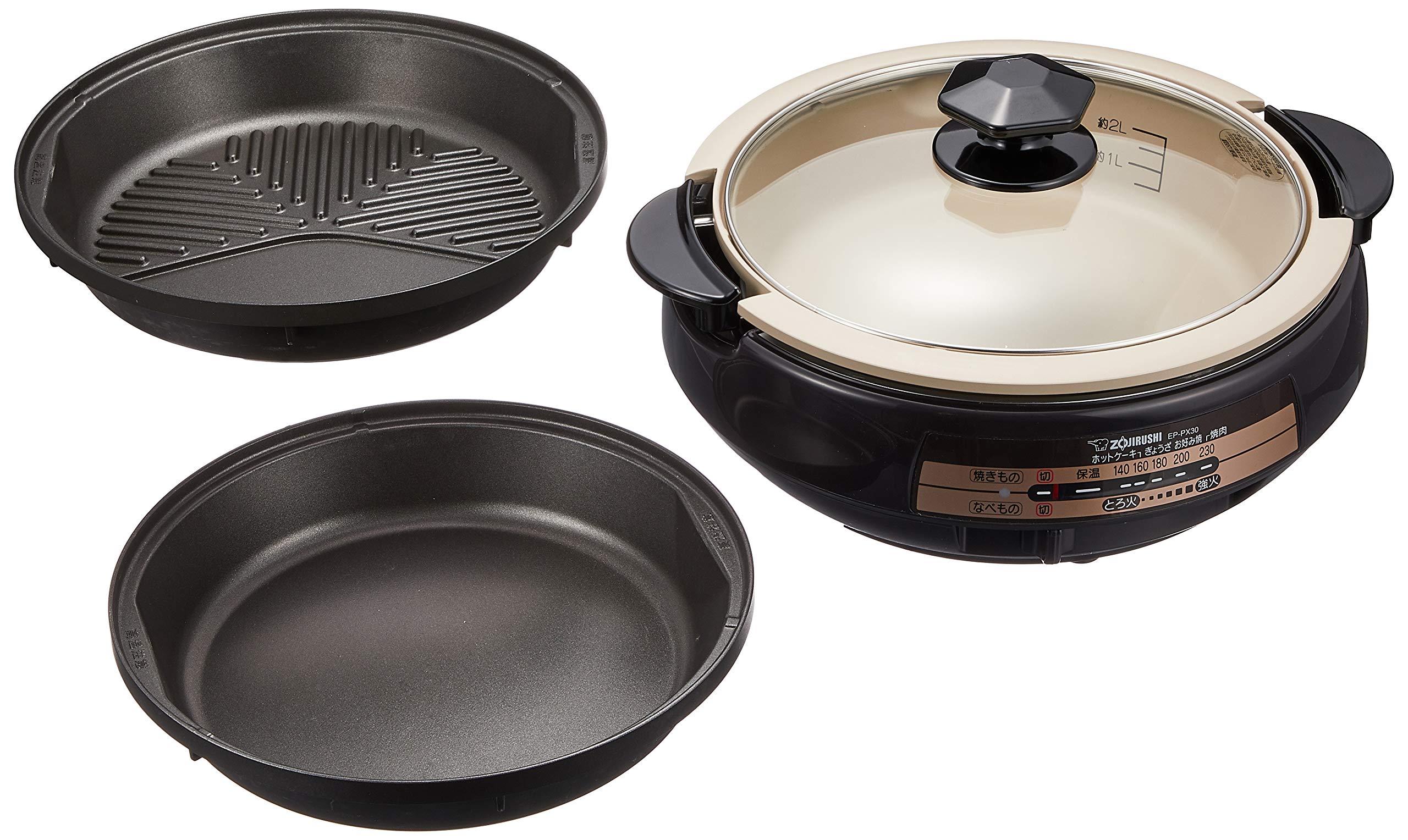 象印 グリル鍋(ホットプレート) 3枚タイプ あじまる ブラウン EP-PX30AM-TA product image