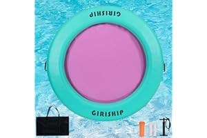 GIRISHIP 6FT Inflatable Water Hammock, Round Floating Ring Inflatable Floating Dock for Lakes and Pools, Pool Hammock Lake Floats for Adults