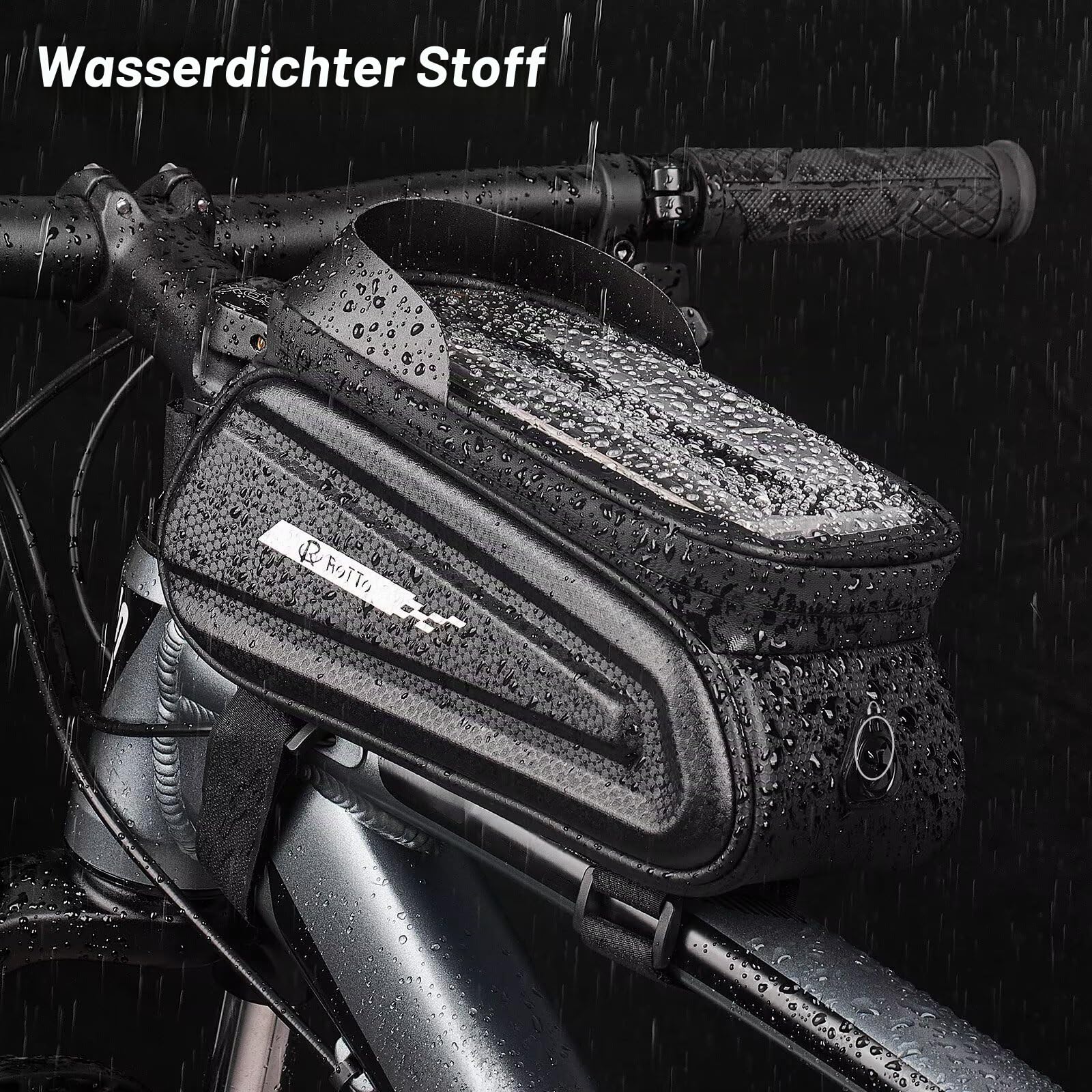 ROTTO Fahrrad Rahmentasche Oberrohrtasche Handytasche auf Oberrohr Hartschalenkoffer Empfindlicher Touchscreen 3