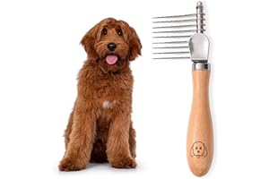We Love Doodles Dog Dematting Brush & Rake, Detangler Brush for Dogs, Comb Tool for Grooming, Best for Doodles, Poodles, Goldendoodles, Cats & Other Pets, Matted Fur Removal On Undercoat