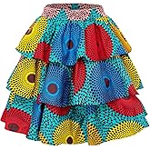 HongyuAmy Women African Print Skirt Ankara Wax Short Skirt
