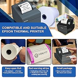 Vonlyst 3 1/8 x 230 Thermal Paper Receipt Roll for