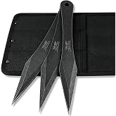 JXE JXO Throwing Spikes, 9.4" Stainless Steel No Spin Throwing Set with Nylon Belt Sheath