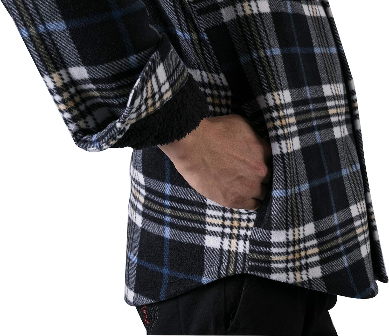 Men's Warm Sherpa Lined Fleece Plaid Flannel Shirt Jacket(All Sherpa Fleece Lined): Clothing