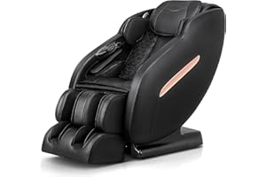 MYNTA Massage Chair, 3D SL-Track Full Body Massage Chair Recliner with Body Scan, Heat, Zero Gravity, Thai Stretch, Bluetooth Speaker, Airbags and Foot Rollers, Black