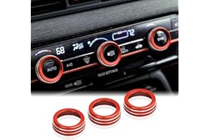 Compatible with Honda Passport 2026 Accessories, Air Conditioner Aluminum Alloy Knob Cover Trims 3-Pieces Kit (Sunset Orange) -DvlynAuroa