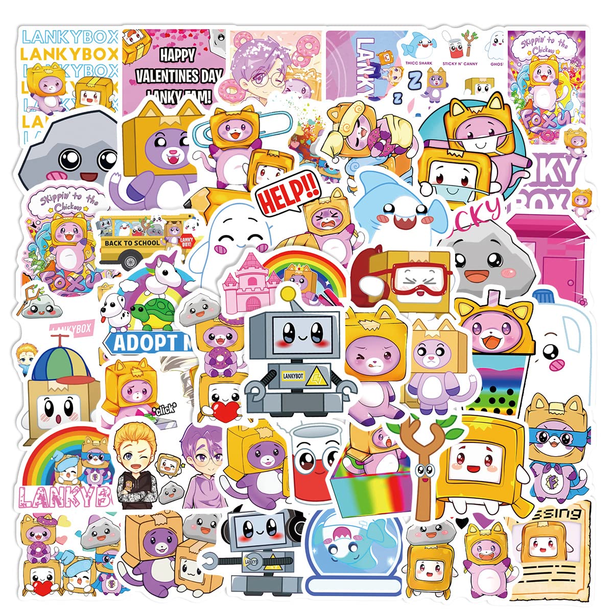 50 Pcs Anime Danboard Stickers for Laptop,Bumper,Skateboard,Water Bottles,Computer,Phone,Anime Sticker Pack for Kids/Teen — image 1