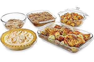 Libbey Baker's Basics 5-Piece Glass Casserole Baking Dish Set with 1 Cover
