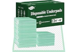 MILDPLUS Disposable Bed Pads 40"X40" Extra Large Chucks Pads for Adults 140 Gram Incontinence Bed Pads Super Absorbent Underpads Waterproof Pee Pads for Elderly or Pets [100x100CM, 25pcs]