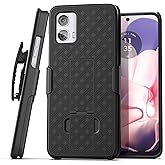 Encased DuraClip for Moto G Power 2024 Case with Belt Clip Holster and Kickstand (Black)