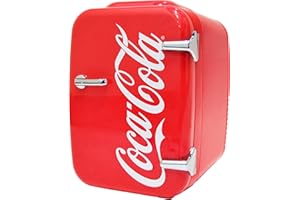 Cooluli Retro Coca-Cola Mini Fridge for Bedroom - Car, Office Desk & College Dorm Room - 4L/6 Can 12V Portable Cooler & Warmer for Food, Drinks & Skincare - AC/DC and Exclusive USB Option (Coke, Red)