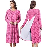 Deyeek Hospital Gowns for Women Post Shoulder Surgery Open Back Adaptive clothing lounge dress for Patients&Seniors Nightgown
