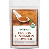 Healthworks Superfoods Organic Ceylon Cinnamon Powder 1 lb Ground Raw Vegan | Organic, Ceylon, Ground, Blood Sugar Support, Non-GMO, Vegan, Keto, For Baking, For Cooking, For Tea, Anti-Inflammatory