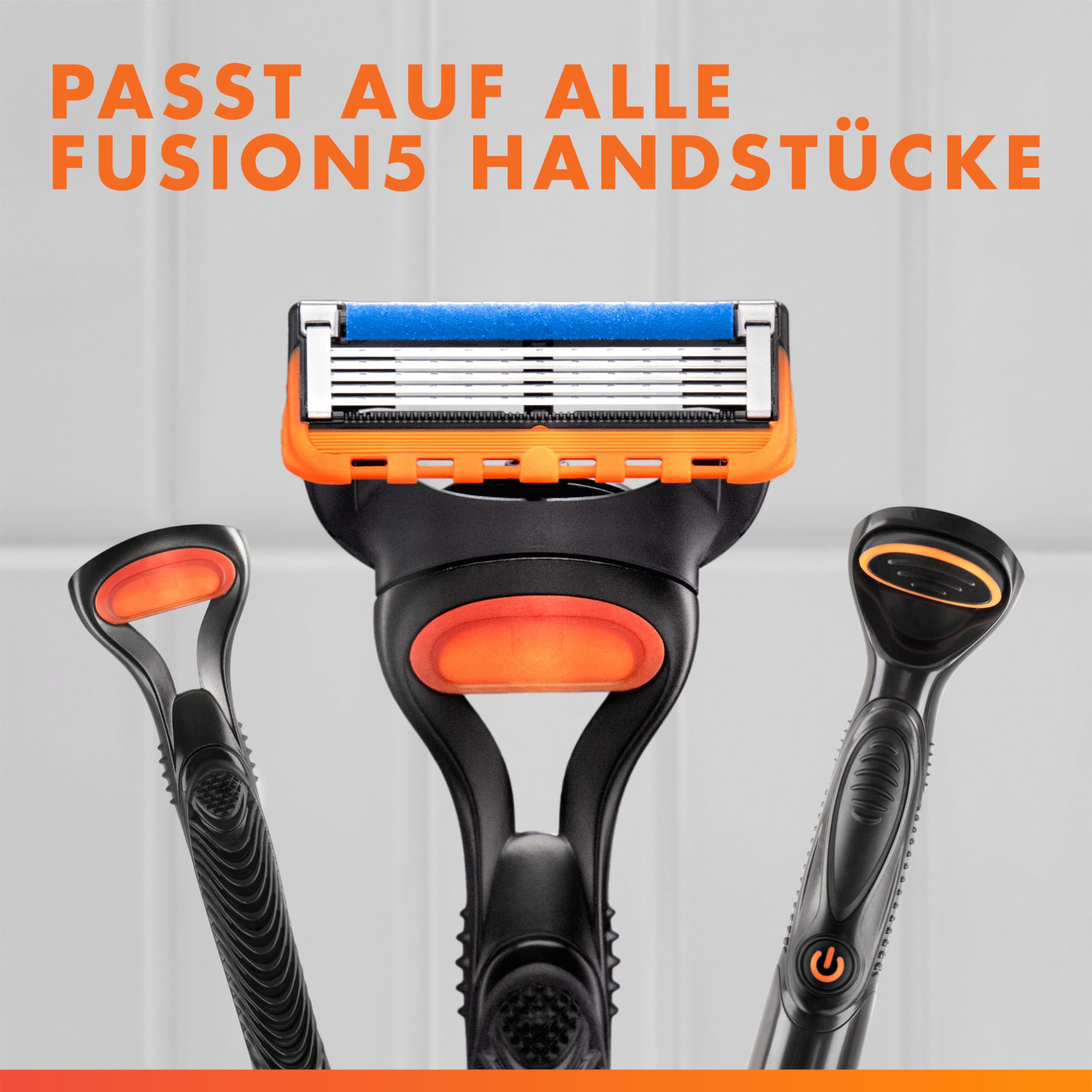 Gillette Fusion 5 Klingen Herren, 24 Original Rasierklingen, Orange - Für Nassrasierer mit Größerem Gleitstreifen für Ein Sanftes Gleiten Und für Eine Unglaublich Gründliche Rasur 5