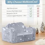 MeMoreCool Kids Couch Sofa Folding Toddler Chair Bed Grey view 7