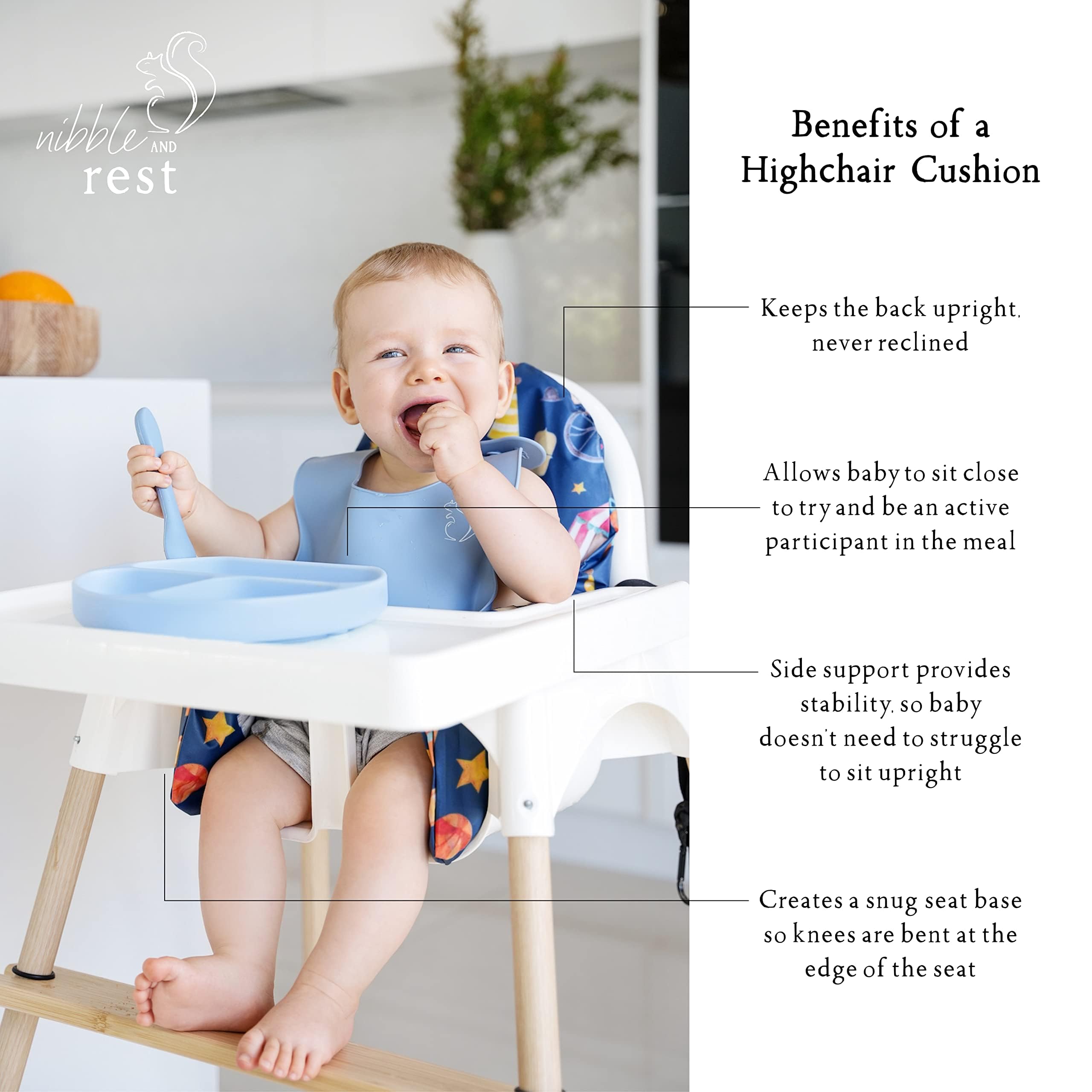 Highchair Insert, Compatible for IKEA Antilop Highchair, High Chair Accessories Stain-Proof and Wipeable Insert (Support Cushion)