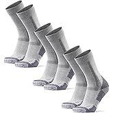 DANISH ENDURANCE Hiking Socks, Anti Blister Merino Wool Socks, Moisture Wicking Cushioned Crew Socks for Men & Women, 3-Pack