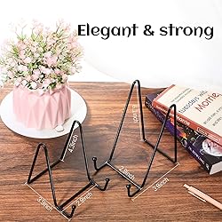 Mixweer 24 Pcs Plate Stands for Display Metal