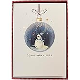 Graphique Snowman Holiday Boxed Cards, 15 Pack Set, Christmas Ornament Greeting Cards with Envelopes, 4.75” x 6.625”