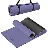Non-slip TPE Yoga Mat for Women & Men,72"x24" Double-Sided Workout Mat for Home Gym Pilates Fitness,1/4 Inch Packable Lightweight Exercise Mat with Strap for Travel,Non Toxic Exercise Floor Mat