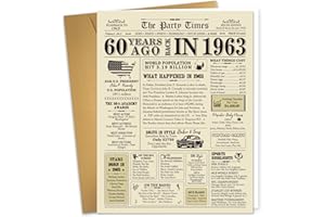 Ogeby Funny 60th Birthday Gifts for Women Men, Jumbo Back in 1963 Birthday Gifts Card, Vintage 60 Year Old Gifts for Dad Mom Grandma, Happy 60th Wedding Anniversary Cards Gifts