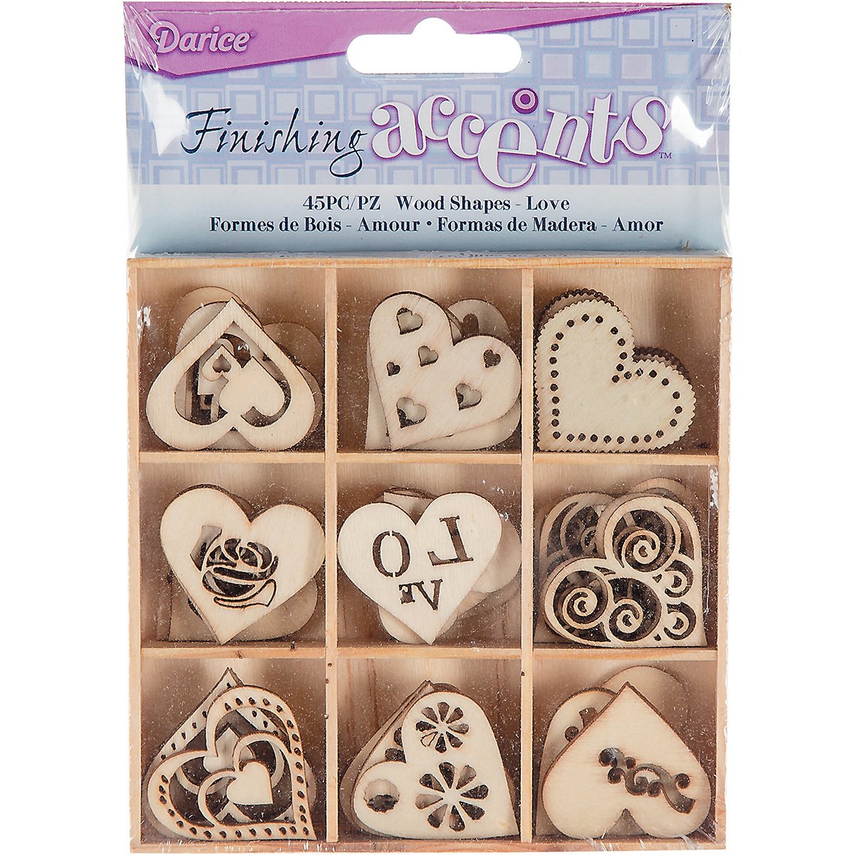 Darice Wooden Shapes, Multi-Colour, 15.24 x 10.79 x 1.9 cm
