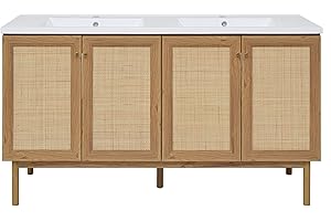 Swiss Madison SM-BV666-C Classe 60" Double Free Standing Vanity Cabinet Only - Less Vanity Top - Oak