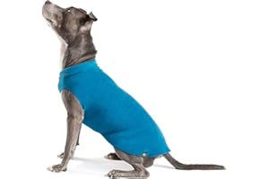 Gold Paw Stretch Fleece Dog Coat, Stretchy Pet Sweater, Machine Washable Pullover for Winter and Fall, Marine Blue, 28