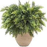 Orgrimmar 12 Pcs Christmas Real Touch Cedar Branches- 18" Artificial Christmas Fake Pine Picks Faux Greenery Stem,Ideal for DIY Crafts, Wreaths & Garland, Indoor/Outdoor Holiday Decor