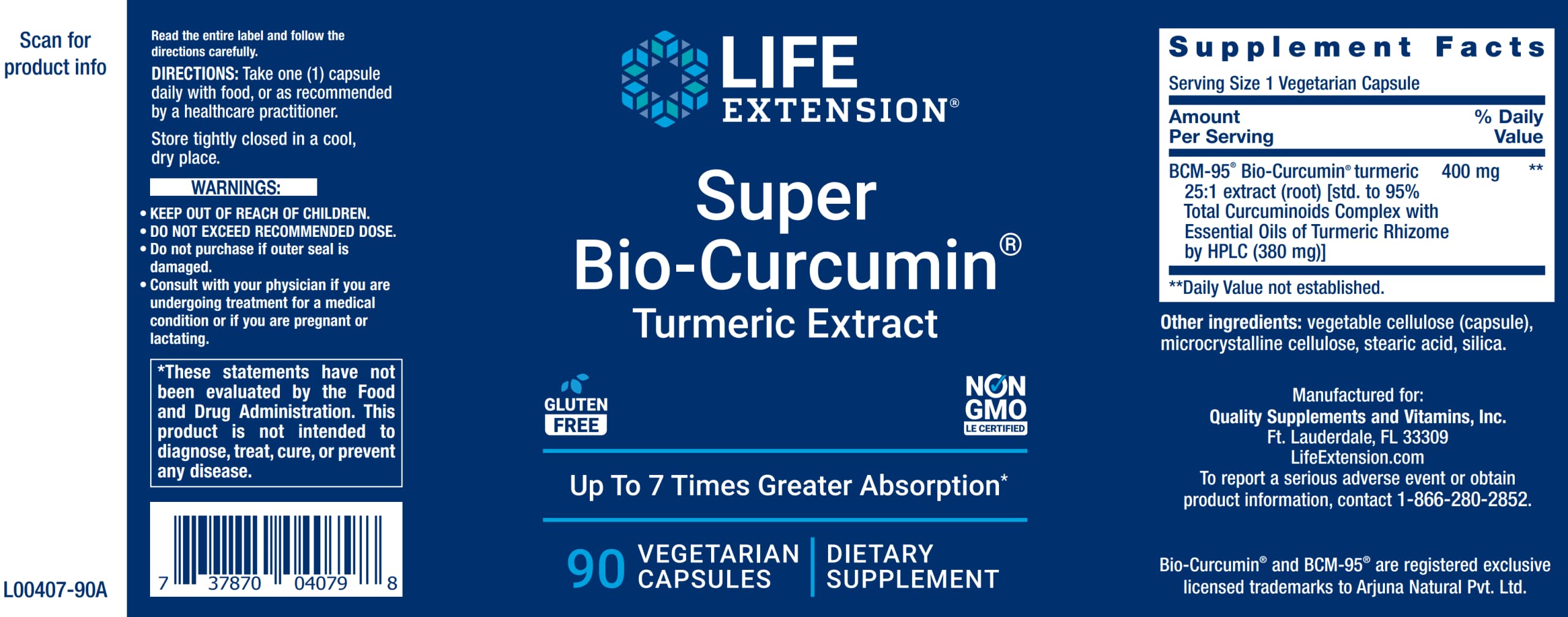 Mua Life Extension Super Bio-Curcumin Turmeric Extract 400mg, 90 Veg ...