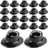 SGBETTER 20 Pcs Plastic Fedora Hats Black Gangster Hat Gentlemen Hat Party Hats Bulk for Adult Kids 1920s Party Costume Accessories