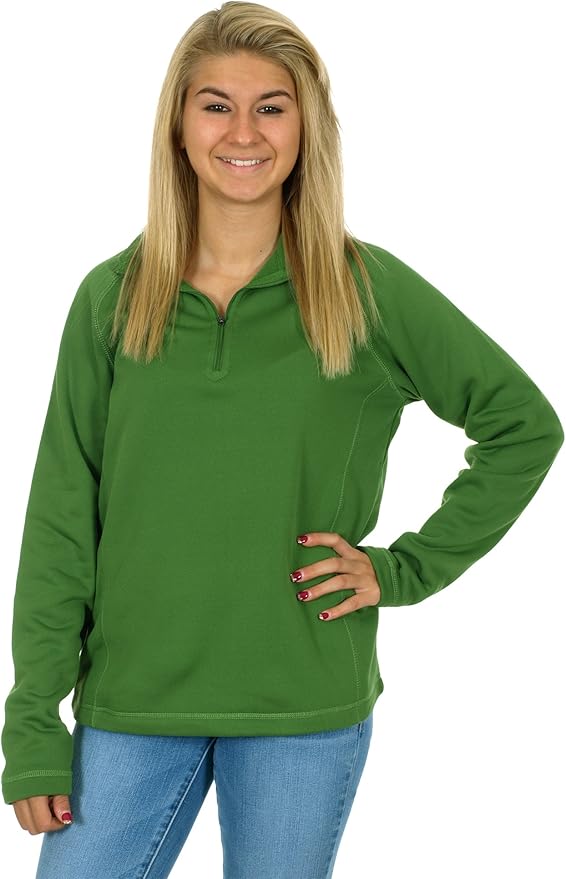 Womens Lightweight Fleece Pullover Jacket (4X, Green) Clothing