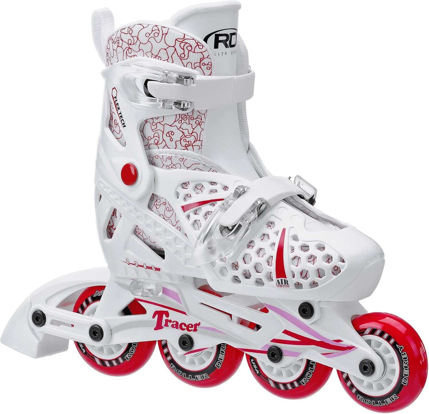 Roller Derby Girls Tracer Adjustable Inline Skate, Small adjustable