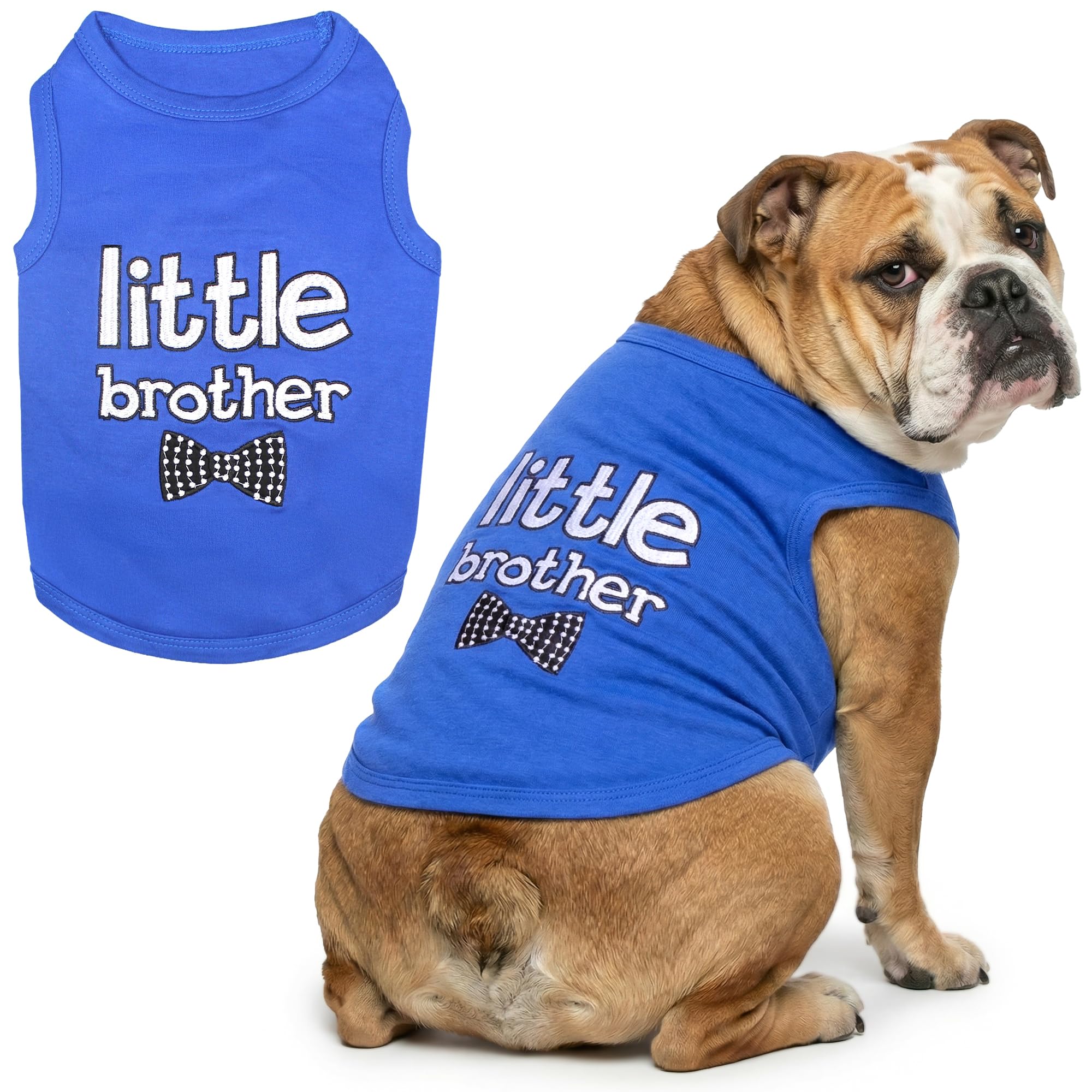 Parisian Pet Dog Cat Clothes Tee Shirts Little Brother, Little Sister (Little Brother, 3XL)